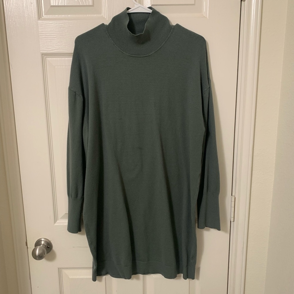 Army green sweater dress